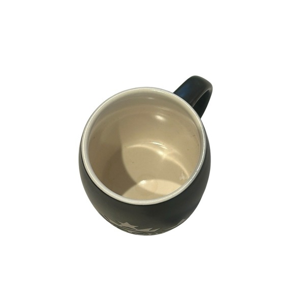 Starbucks 2011 Coffee Mug Barrel Matte Black White Etched Mermaid Siren Logo - Picture 3 of 5